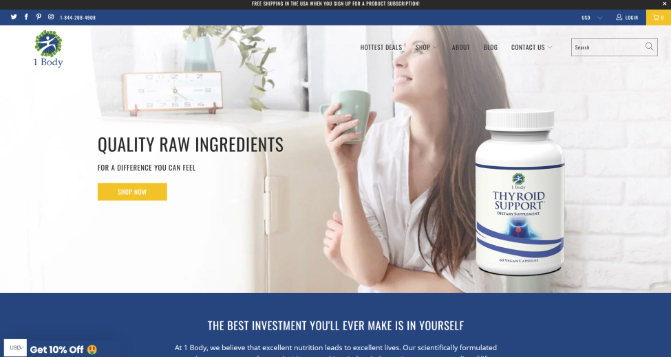 Image of 1Body website