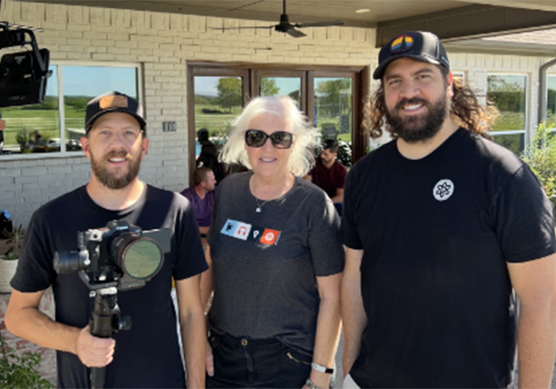 Ideas Collide team members behind the scenes: Mason Byrne, Claudia Kunkel, and James West.