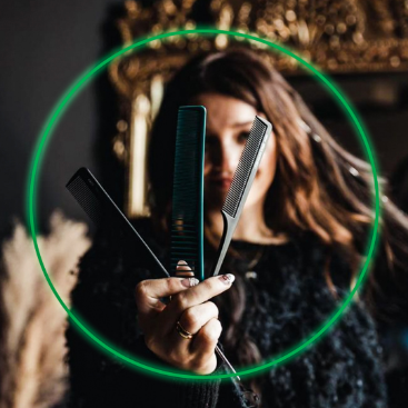 hair stylist with combs