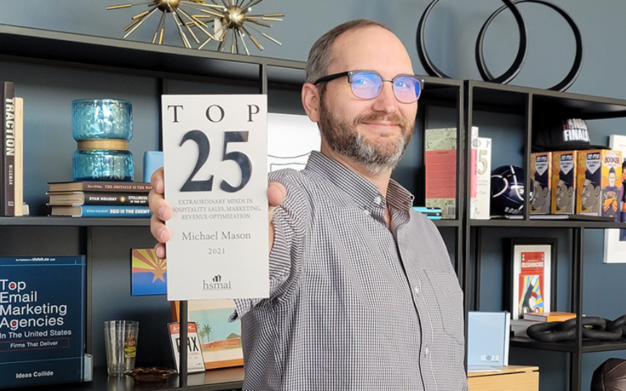 Mike Mason with HSMAI Top 25 Award