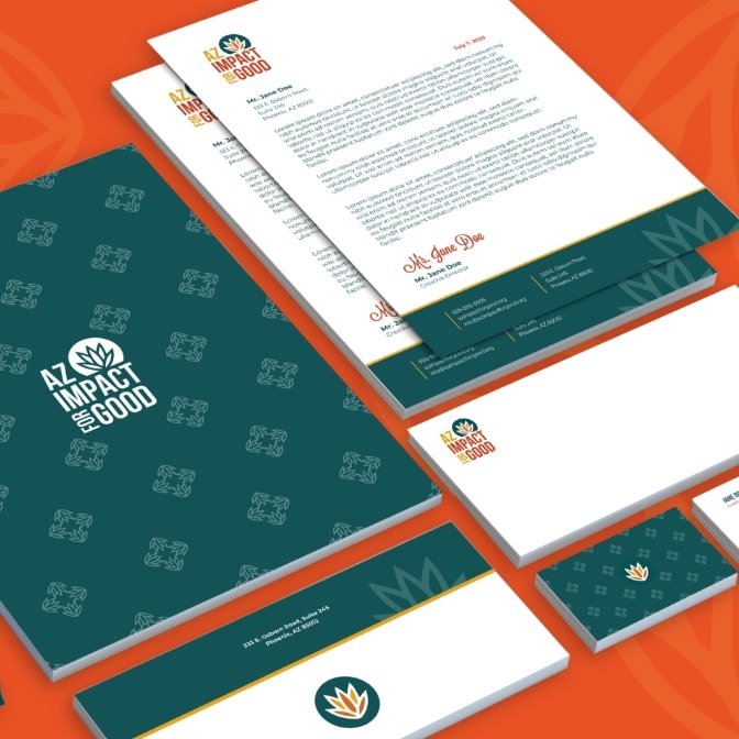 AZ Impact for Good business suite mockup