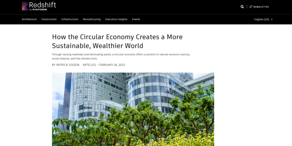 Image of an Autodesk blog post: "How the Circular Economy Creates a More Sustainable, Wealthier World"