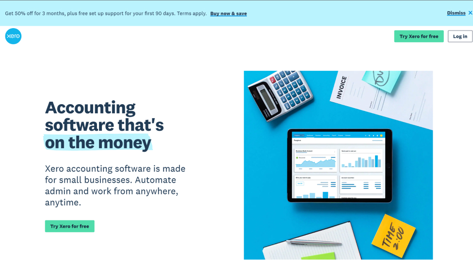 Image of Xero website